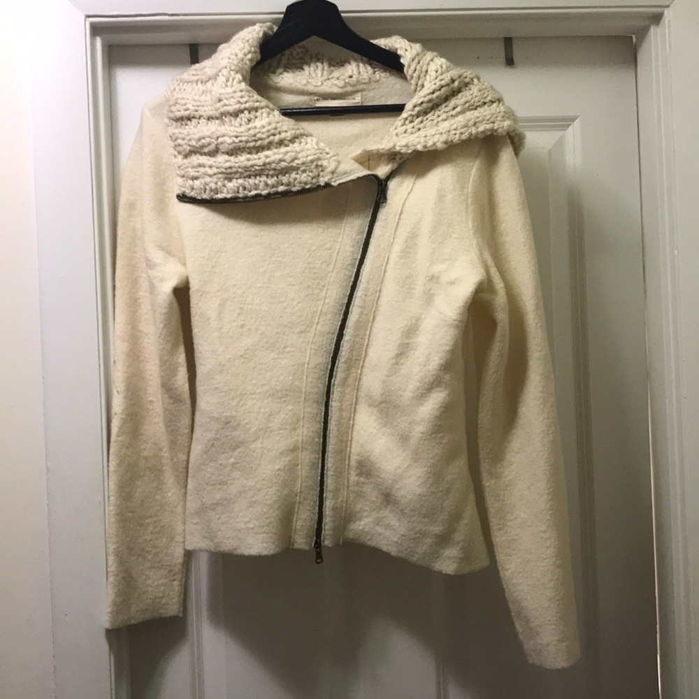 Anthro Wool Moto Style Sweater Jacket